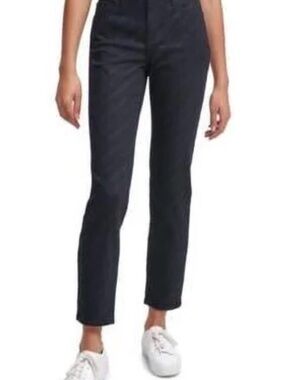 Calvin Klein Jeans High-Rise Ankle Straight Jeans — Black